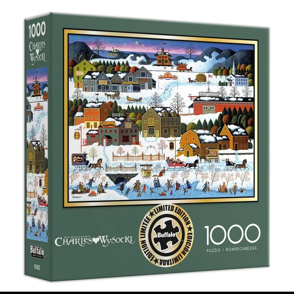 Buffalo Games Charles Wysocki Winter Village 1000 Piece Puzzle New Sealed